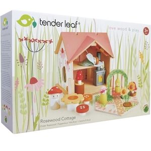 Tender Leaf Rosewood Cottage Wooden Playset – Pink & Natural